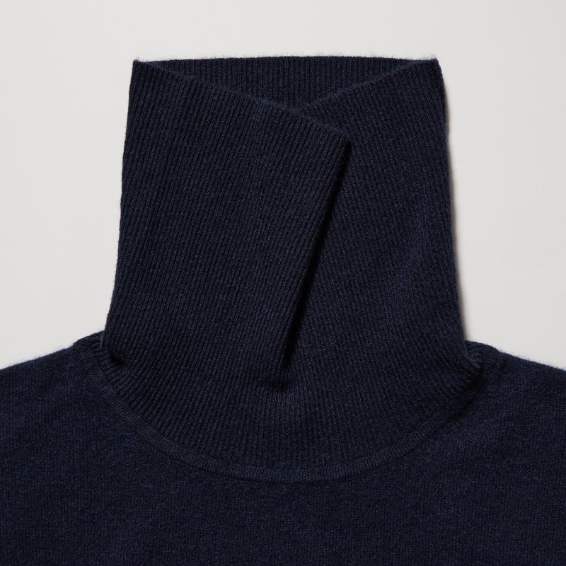 Grey Uniqlo Cashmere Turtleneck Long-sleeve Men Sweaters | 9326198