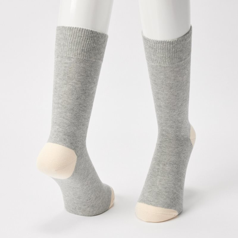Grey Uniqlo Color Block Men Socks | 8235861
