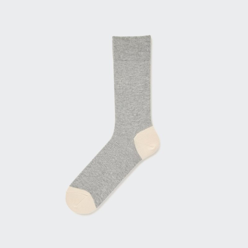 Grey Uniqlo Color Block Men Socks | 8235861