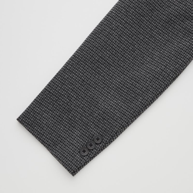 Grey Uniqlo Comfort Houndstooth Men Jackets | 4003524