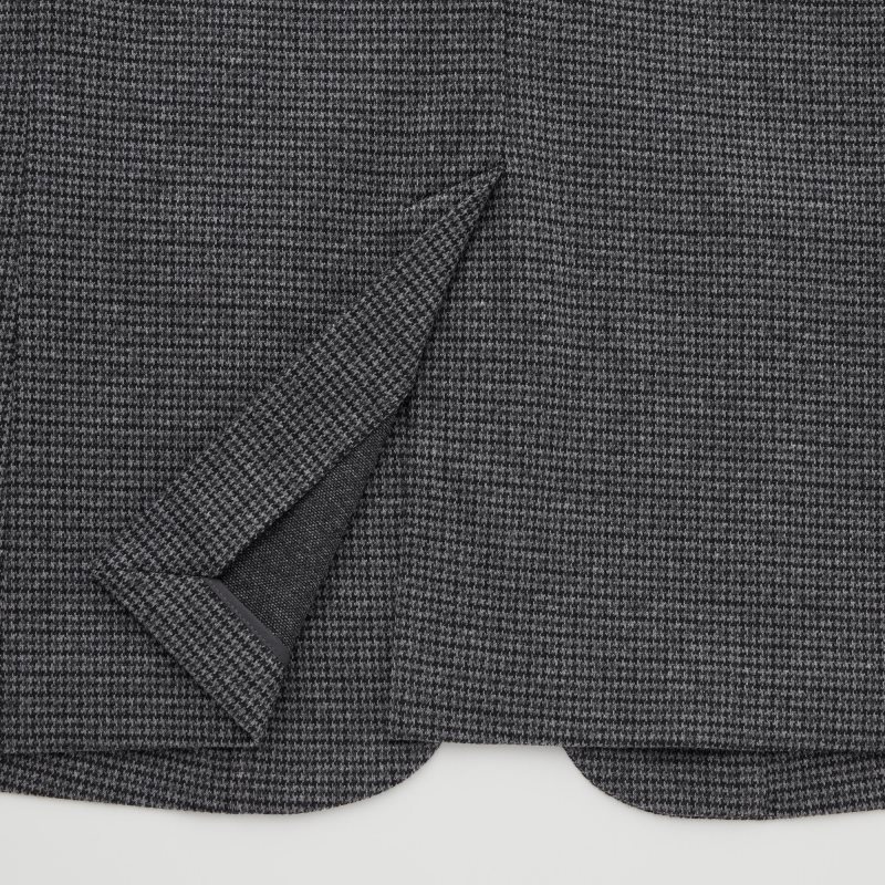 Grey Uniqlo Comfort Houndstooth Men Jackets | 4003524