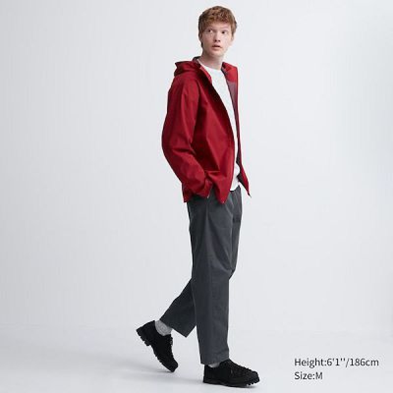 Grey Uniqlo Cotton Relaxed Ankle Women Pants | 443307