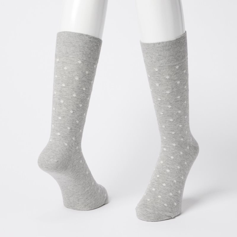 Grey Uniqlo Dotted Men Socks | 4910881