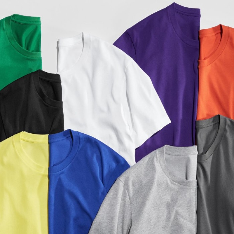 Grey Uniqlo Dry Color Crew Neck Short-Sleeve Women T Shirts | 5197115