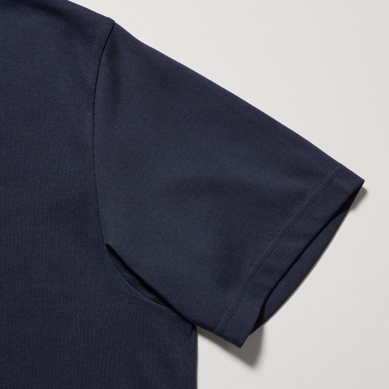 Grey Uniqlo Dry Color V-Neck Short-Sleeve Men T Shirts | 3637958