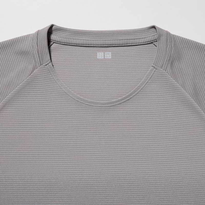 Grey Uniqlo Dry-ex Crew Neck Short-sleeve Lightweight Men T Shirts | 1615627