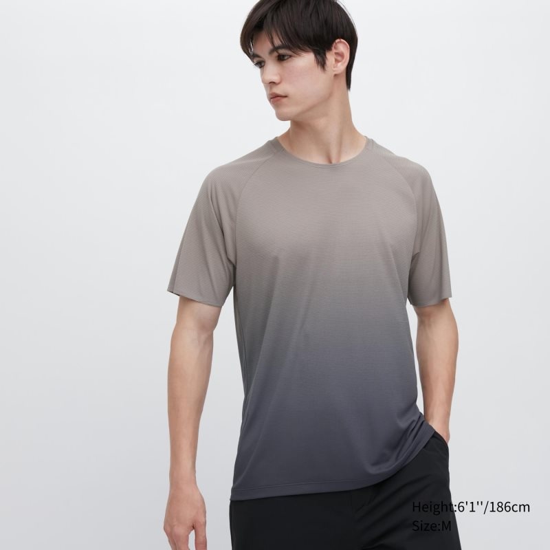 Grey Uniqlo Dry-ex Crew Neck Short-sleeve Lightweight Men T Shirts | 1615627