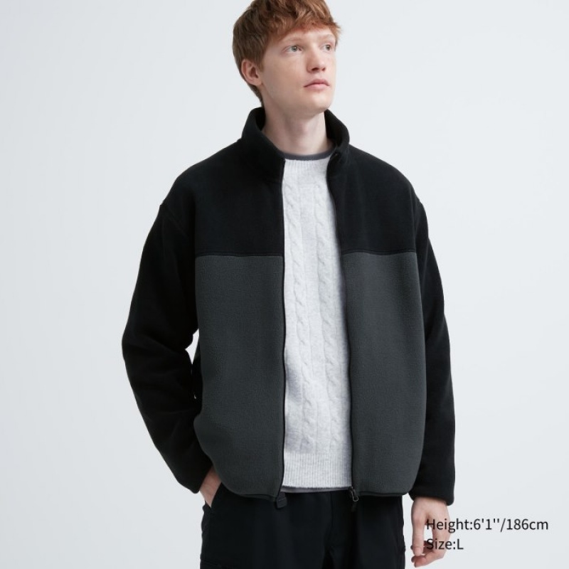 Grey Uniqlo Fleece Full-Zip Women Jackets | 8072494
