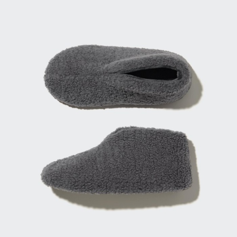 Grey Uniqlo Fleece Room Shoes Faux Shearling Fleece Women Slippers | 652923