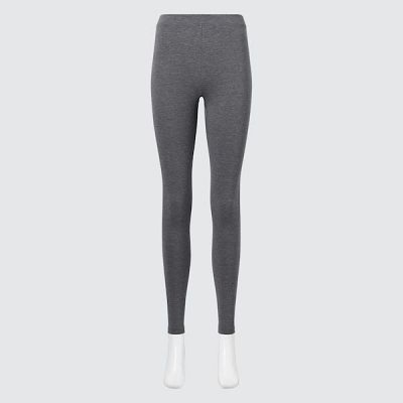 Grey Uniqlo HEATTECH Cotton Women Leggings | 7037686