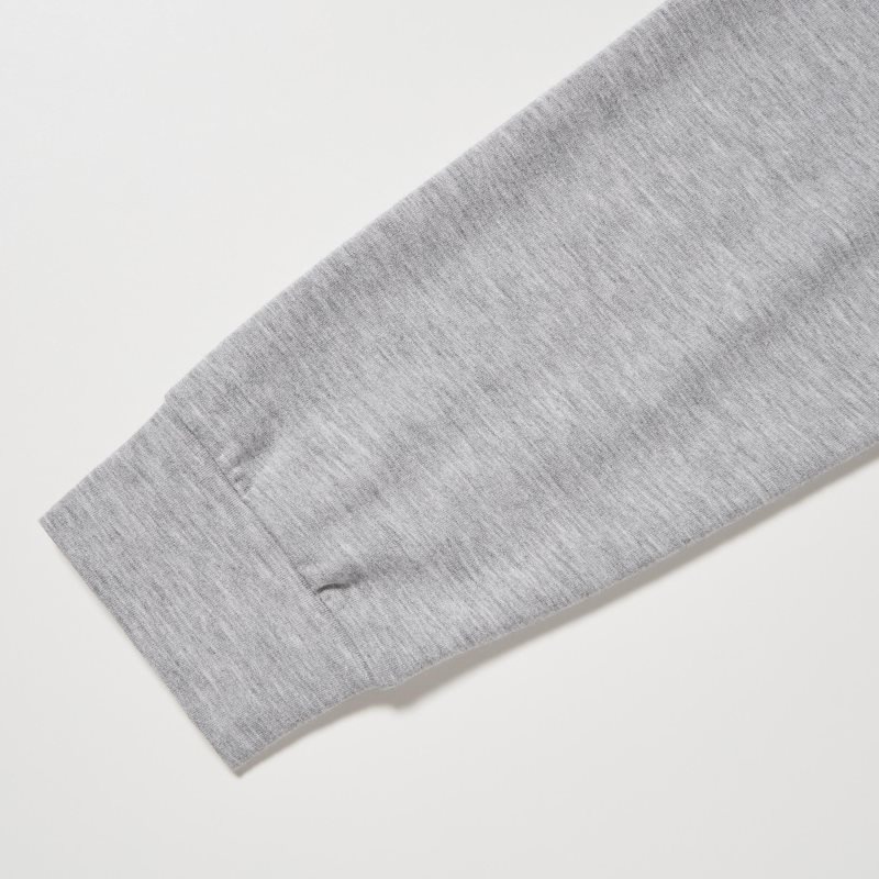 Grey Uniqlo Heattech Cotton Crew Neck Extra Warm Men T Shirts | 2517605