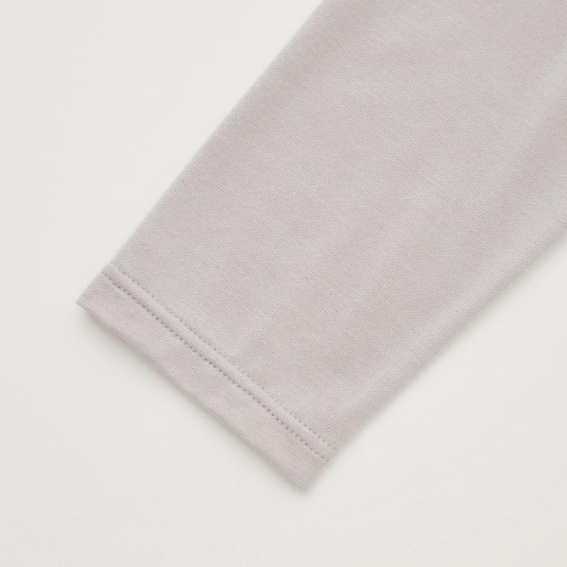Grey Uniqlo Heattech Crew Neck Long-sleeve Women T Shirts | 7947715