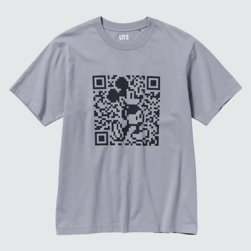 Grey Uniqlo Mickey Stands UT Short Sleeve Women T Shirts | 5565260