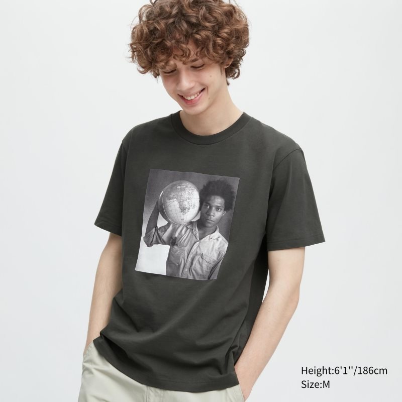 Grey Uniqlo Peace For All Basquiat Short-sleeve Graphic Men T Shirts | 6636380