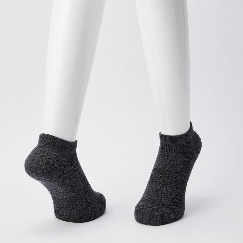 Grey Uniqlo Pile Mesh Short Men Socks | 9451339