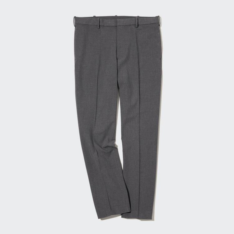 Grey Uniqlo Smart Ankle Length Men Pants | 1491467