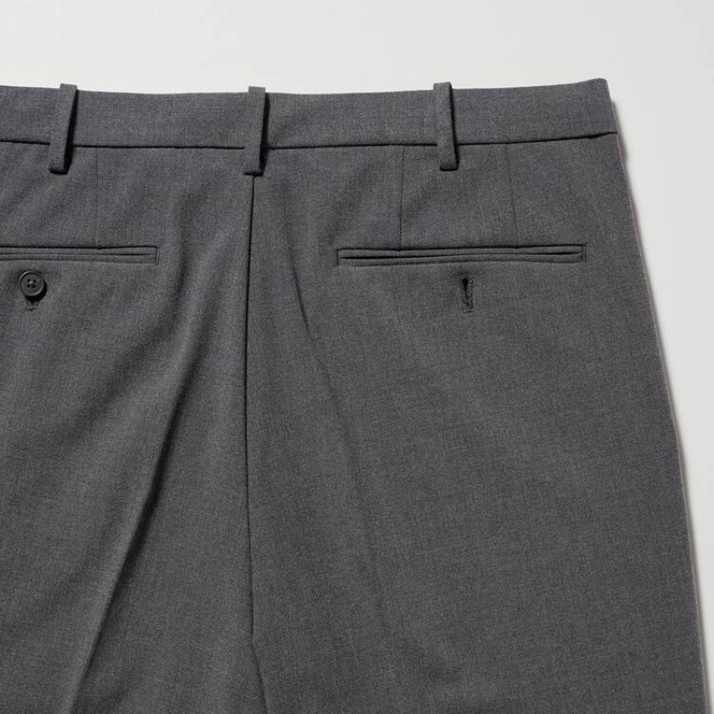 Grey Uniqlo Smart Ankle Length Men Pants | 1491467