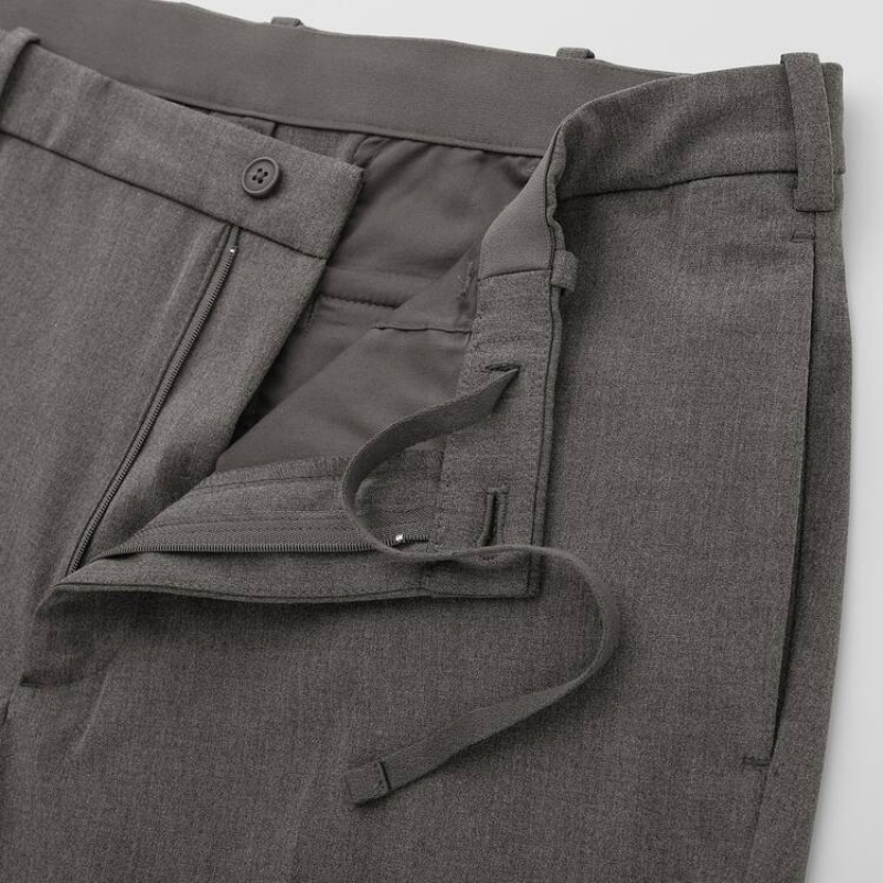 Grey Uniqlo Smart Comfort Ankle Length Men Pants | 9916739