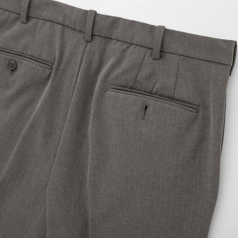 Grey Uniqlo Smart Comfort Ankle Length Men Pants | 9916739