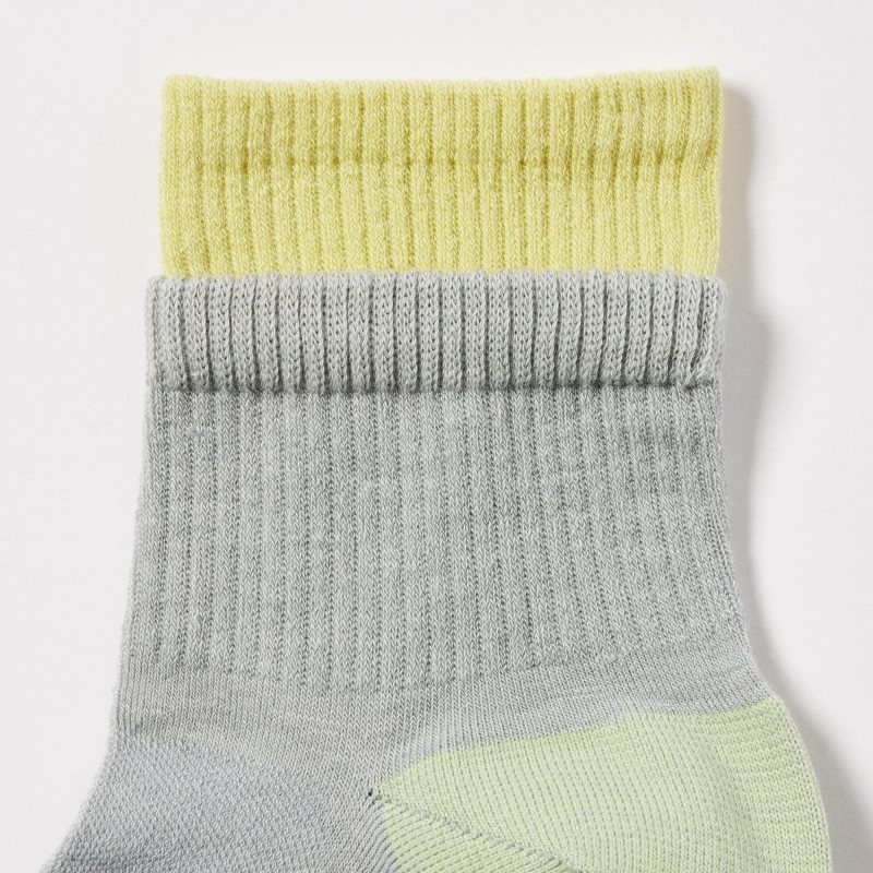 Grey Uniqlo Sports Layered Half Men Socks | 8521215