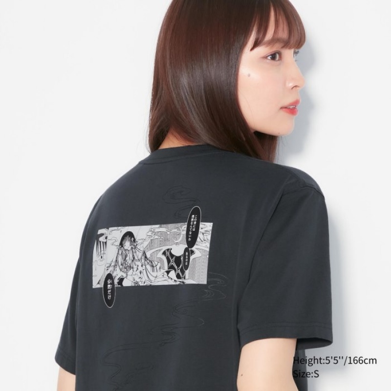 Grey Uniqlo The World of CLAMP UT Short Sleeve Women T Shirts | 2502818