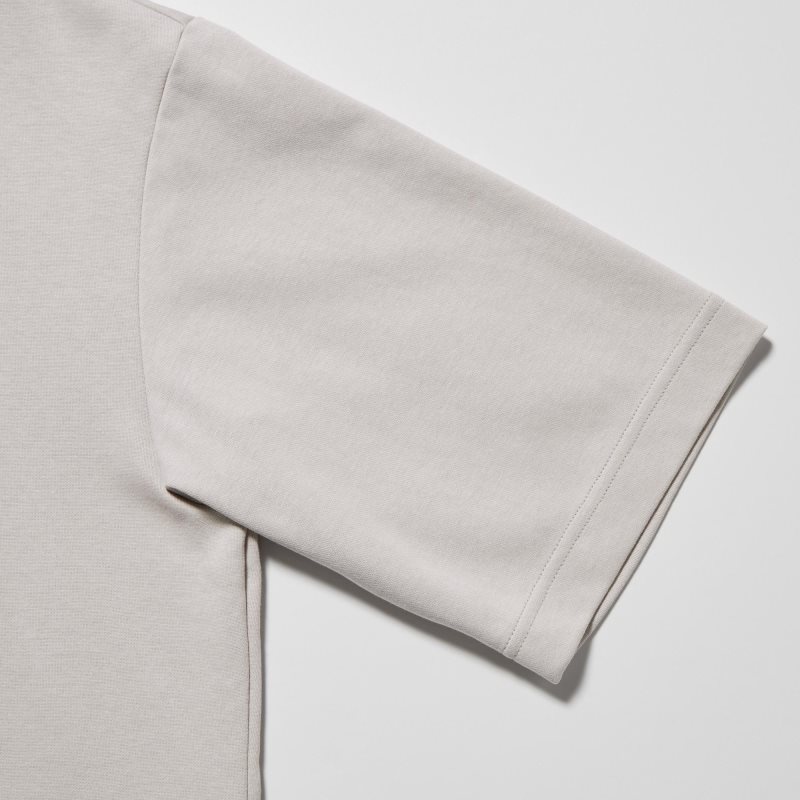 Grey Uniqlo U AIRism Cotton Oversized Crew Neck Half-Sleeve Men T Shirts | 7979623