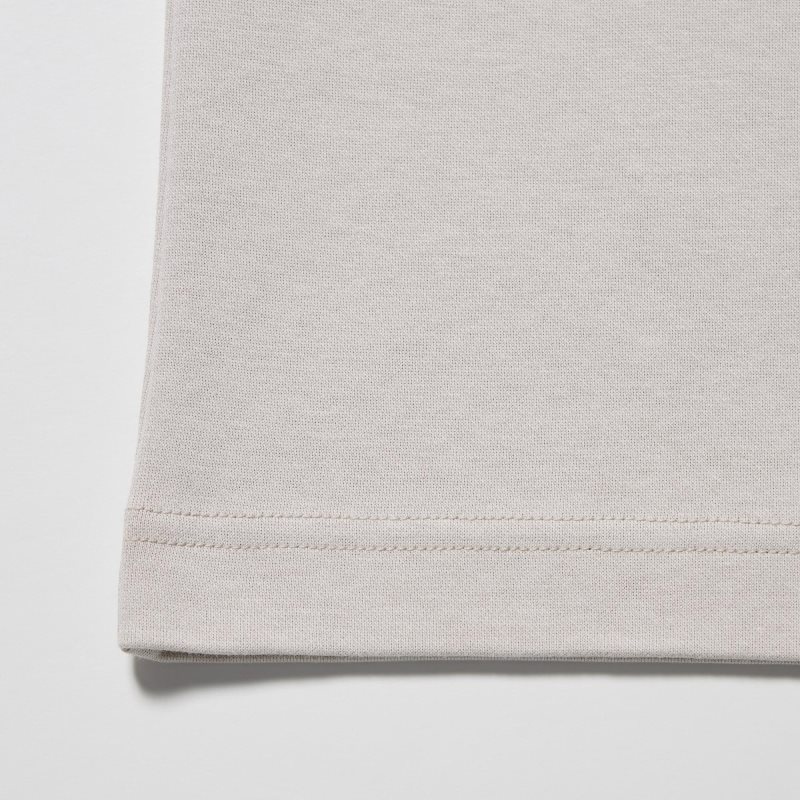 Grey Uniqlo U AIRism Cotton Oversized Crew Neck Half-Sleeve Men T Shirts | 7979623