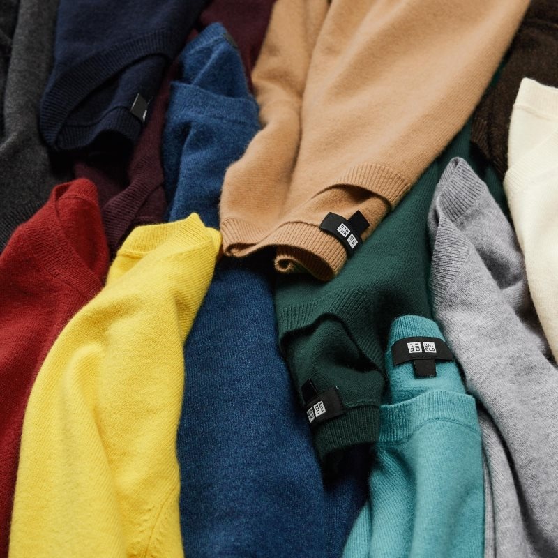 Navy Uniqlo Cashmere Crew Neck Long-sleeve Men Sweaters | 108209