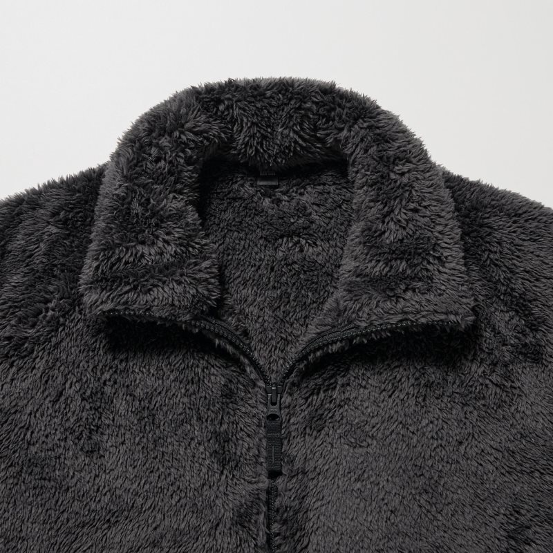 Navy Uniqlo Fluffy Yarn Fleece Full-Zip Men Jackets | 24893
