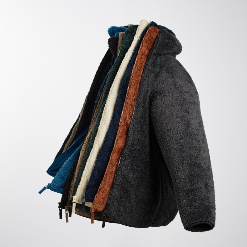 Navy Uniqlo Fluffy Yarn Fleece Full-Zip Men Jackets | 24893