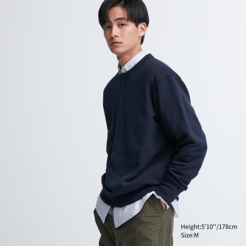 Navy Uniqlo Long Women Sweatshirts | 3551636
