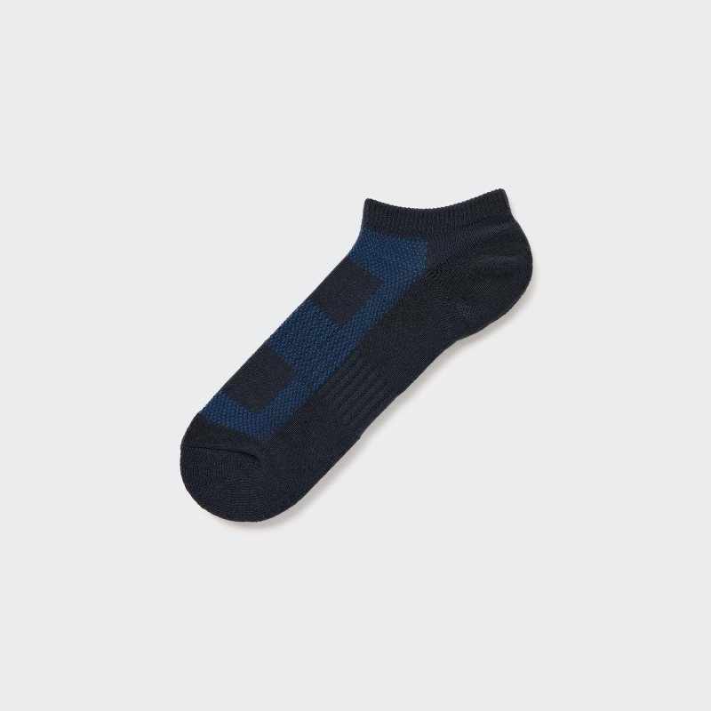 Navy Uniqlo Pile Mesh Short Men Socks | 2491221
