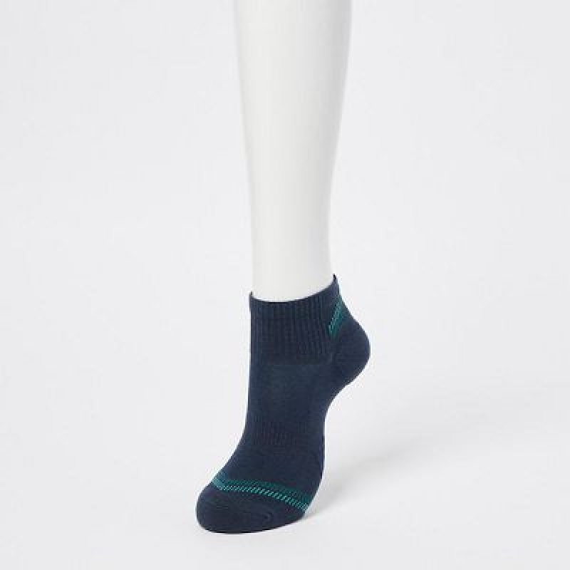 Navy Uniqlo Short 3 Pack Women Socks | 4930718