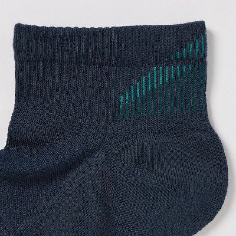 Navy Uniqlo Short 3 Pack Women Socks | 4930718