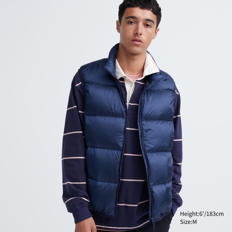 Navy Uniqlo Ultra Light Down Men Vest | 4480959