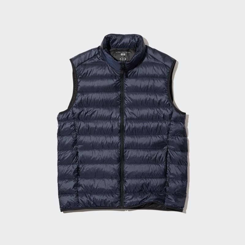 Navy Uniqlo Ultra Light Down Narrow Quilt Men Vest | 1674654
