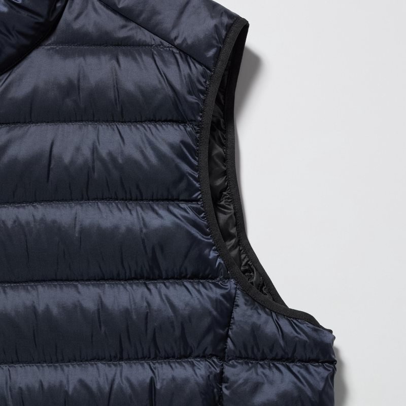 Navy Uniqlo Ultra Light Down Narrow Quilt Men Vest | 1674654