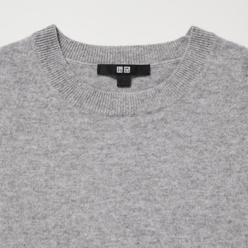 Pink Uniqlo Cashmere Crew Neck Long-sleeve Women Sweaters | 8150319