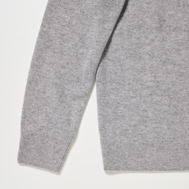 Pink Uniqlo Cashmere Crew Neck Long-sleeve Women Sweaters | 8150319