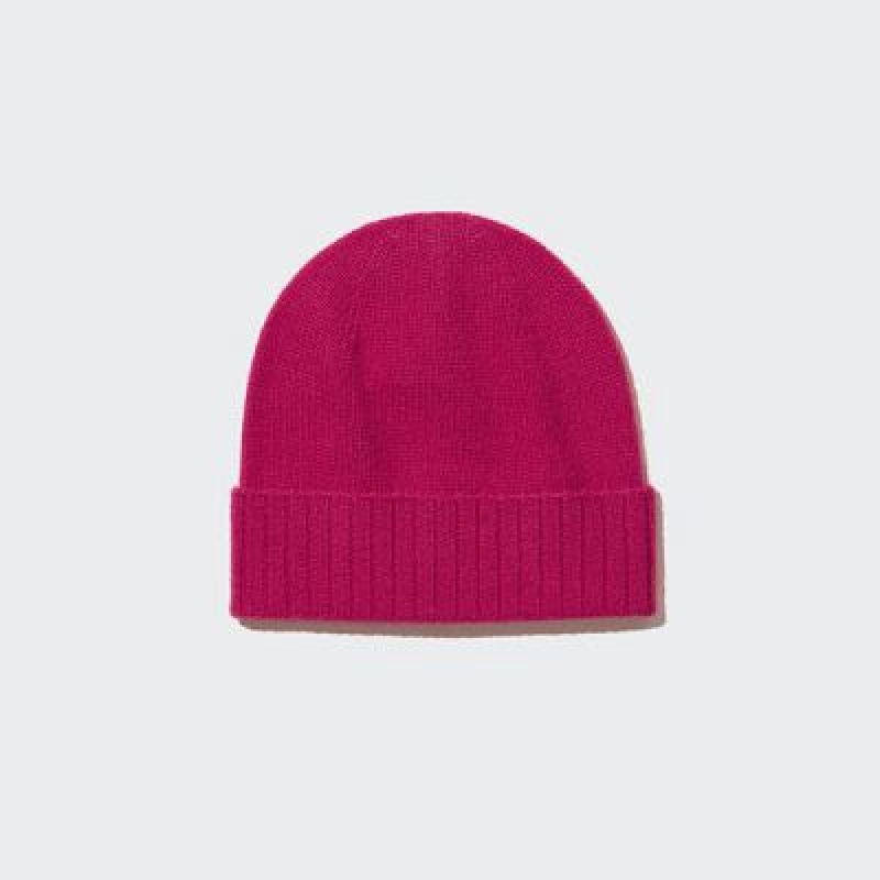 Pink Uniqlo Cashmere Knitted Women Beanie | 4649367