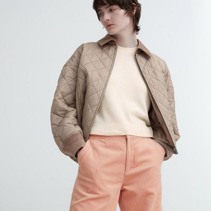 Pink Uniqlo Corduroy Wide Women Pants | 1491355