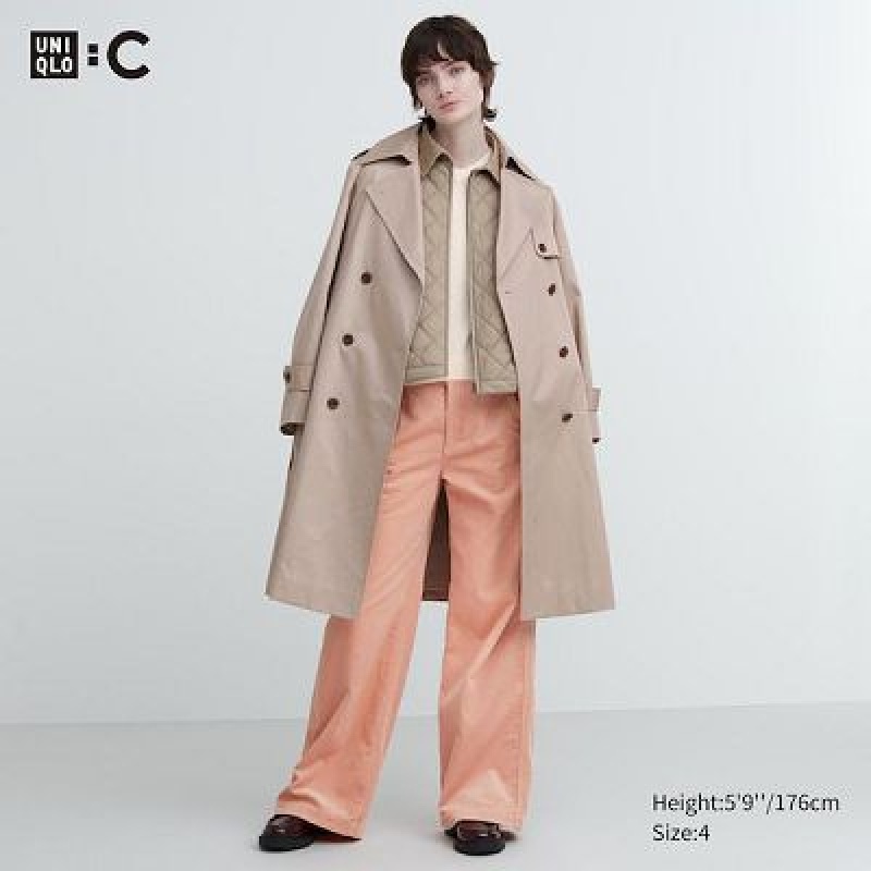 Pink Uniqlo Corduroy Wide Women Pants | 1491355