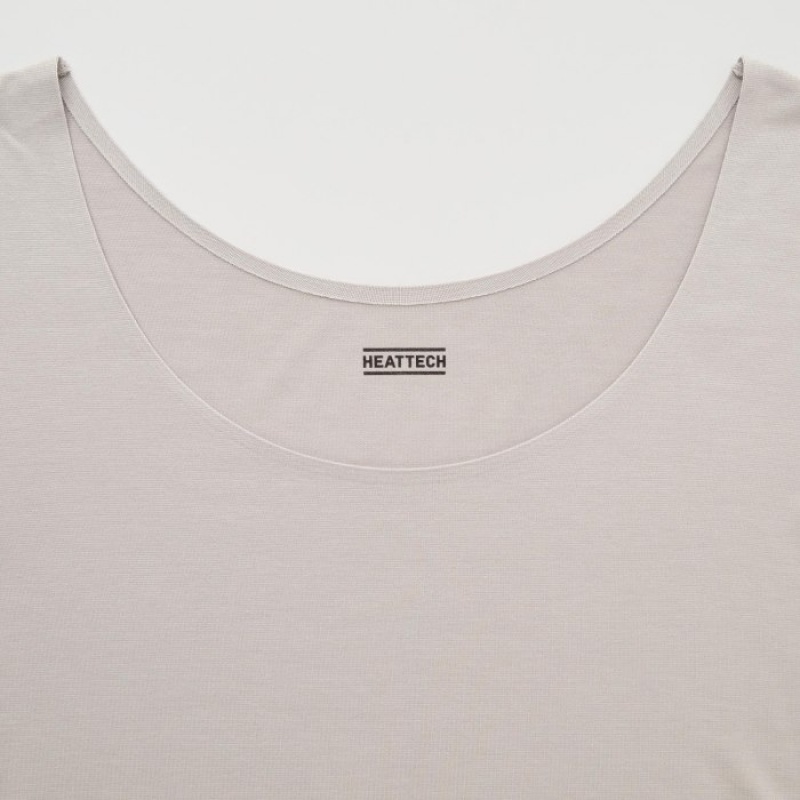Pink Uniqlo HEATTECH Scoop Neck Long-Sleeve Women T Shirts | 65477