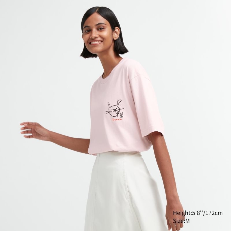 Pink Uniqlo Peace For All Haruka Ayase Short-sleeve Graphic Men T Shirts | 6714034