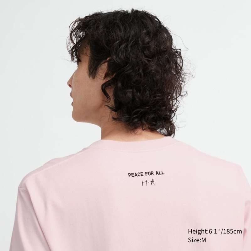 Pink Uniqlo Peace For All Haruka Ayase Short-sleeve Graphic Men T Shirts | 6714034