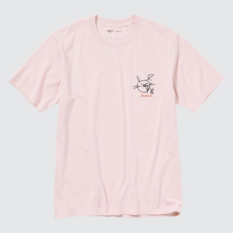 Pink Uniqlo Peace For All Haruka Ayase Short-sleeve Graphic Men T Shirts | 6714034