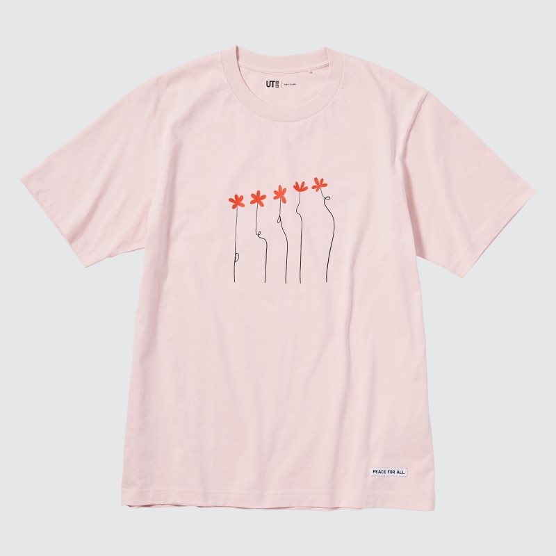 Pink Uniqlo Peace For All Short-sleeve Graphic Hana Tajima Men T Shirts | 3985930