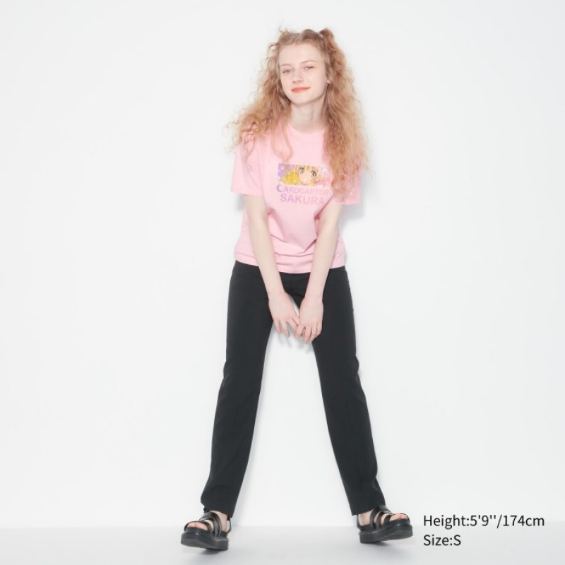 Pink Uniqlo The World of CLAMP UT Short Sleeve Women T Shirts | 1652212