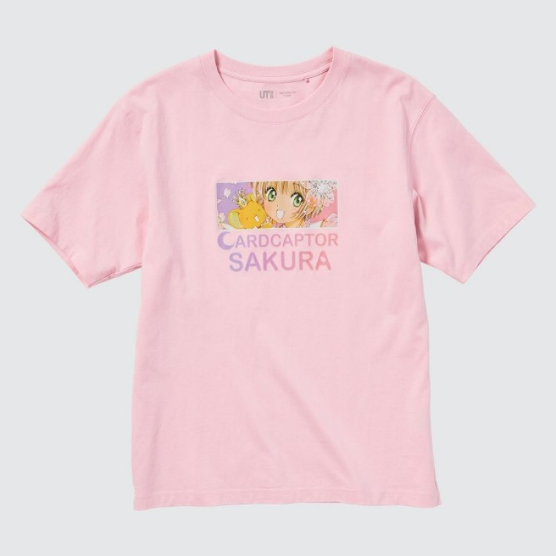 Pink Uniqlo The World of CLAMP UT Short Sleeve Women T Shirts | 1652212