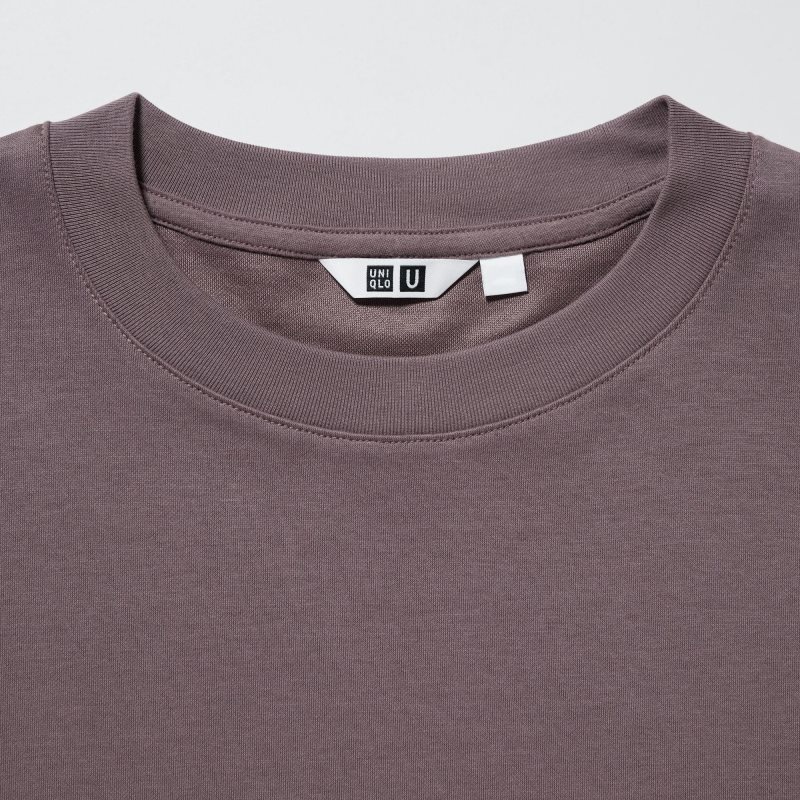 Pink Uniqlo U AIRism Cotton Oversized Crew Neck Half-Sleeve Men T Shirts | 6288670